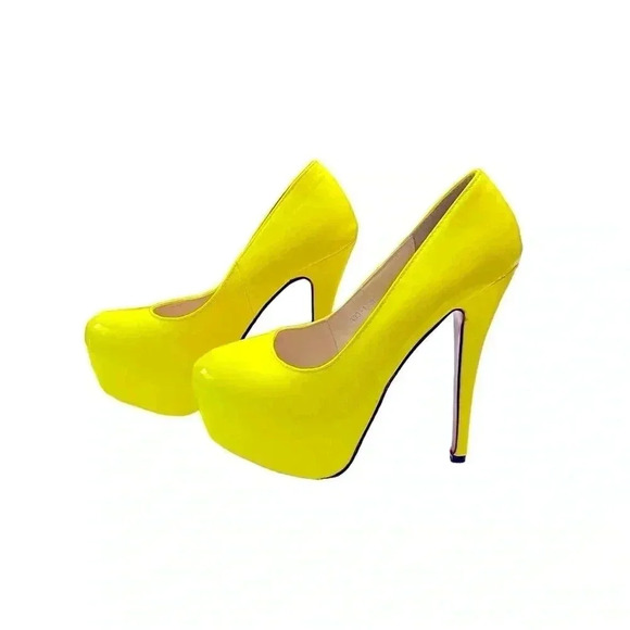 NWOT, JI MEI XIE YE, Vibrant Yellow Pôle Dance Shoes, 38 👠 - Picture 5 of 12